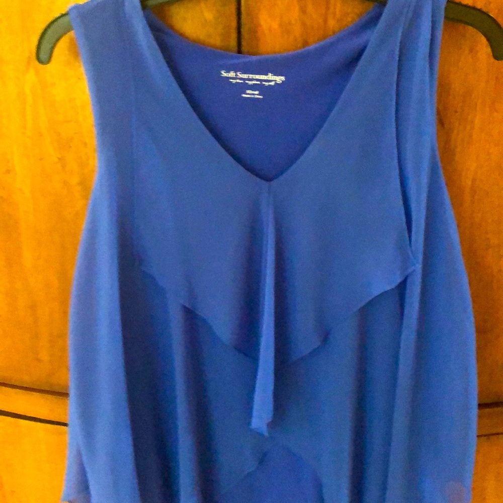 Soft Surroundings lovely blue fun top